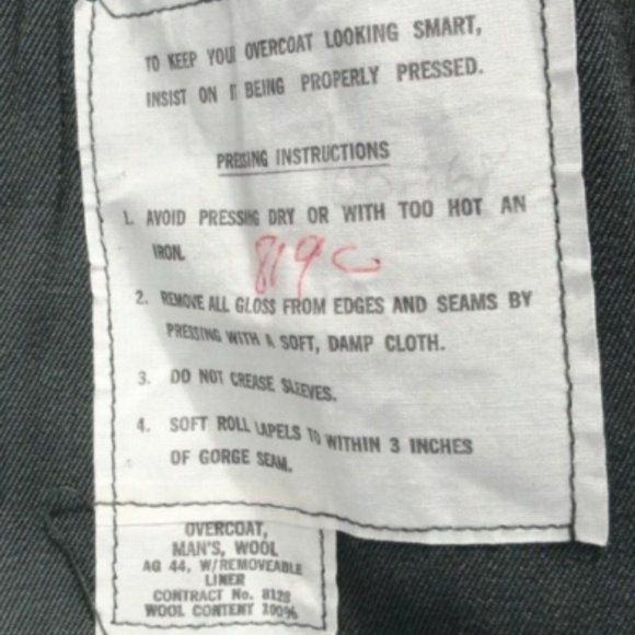 ARMY USGI CLASS A DRESS GREEN OVERCOAT TRENCH sz40/LONG COAT VIETNAM ERA SV 751 - Picture 2 of 12